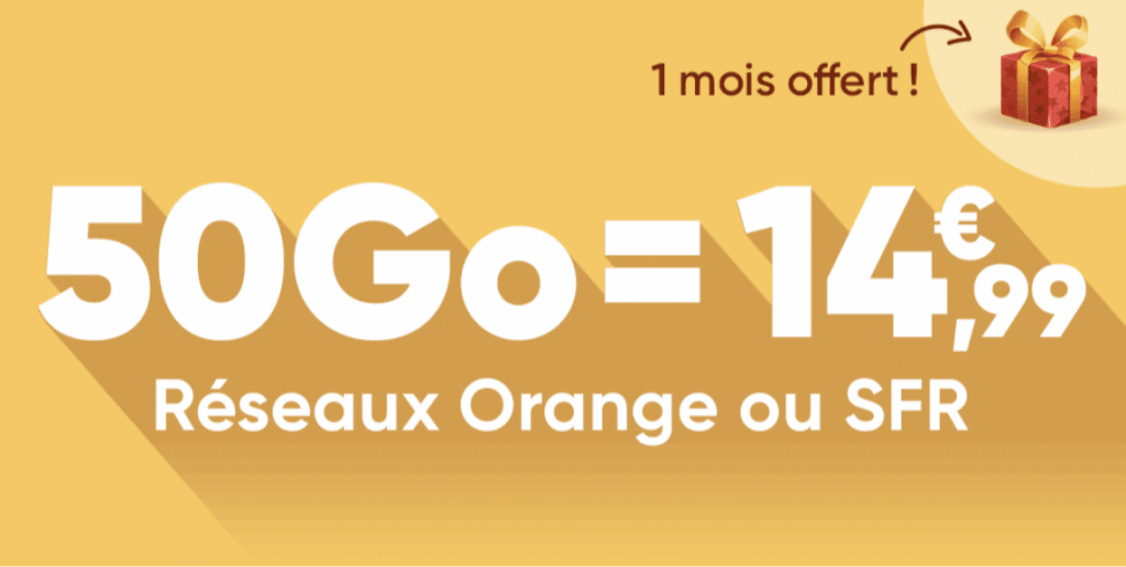 prixtel forfait 50Go à 14,99€