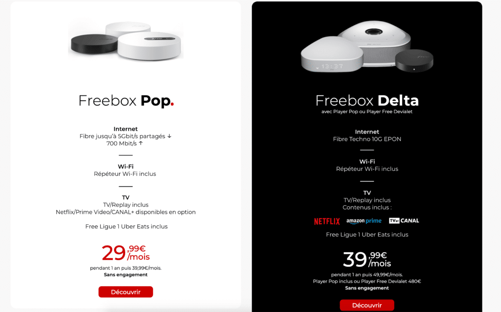 FreeBox Pop og Delta tilbyr