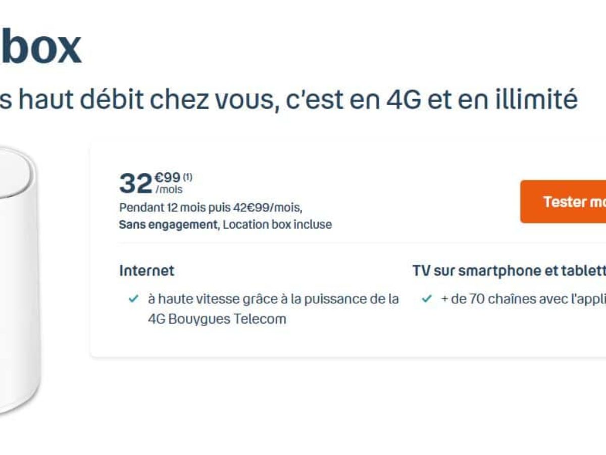 4G box : notre offre illimitée & sans engagement, Bouygues Telecom