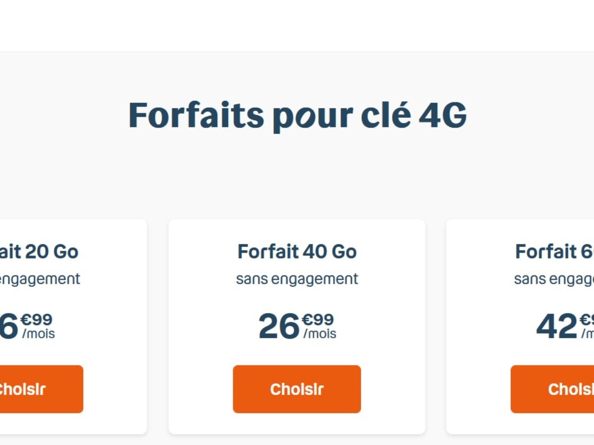 SFR propose une clé 4G à partir de 99 € avec abonnement et engagement