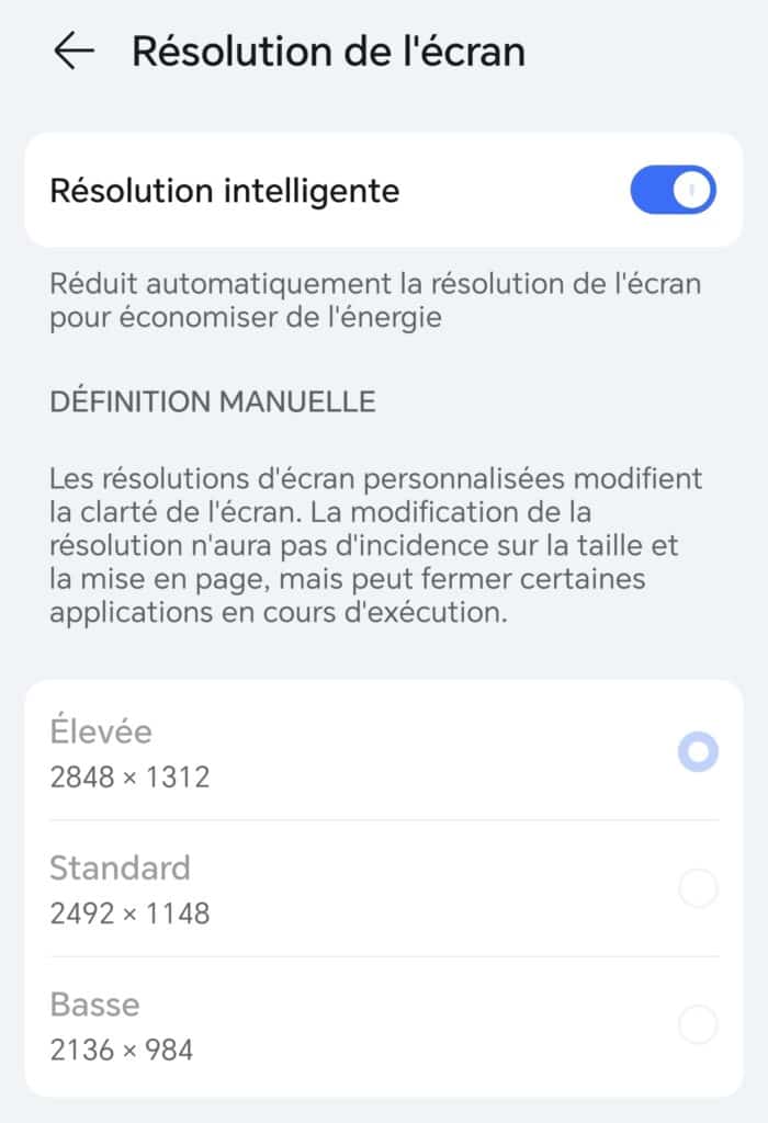 resolution ecran du magic 5 pro